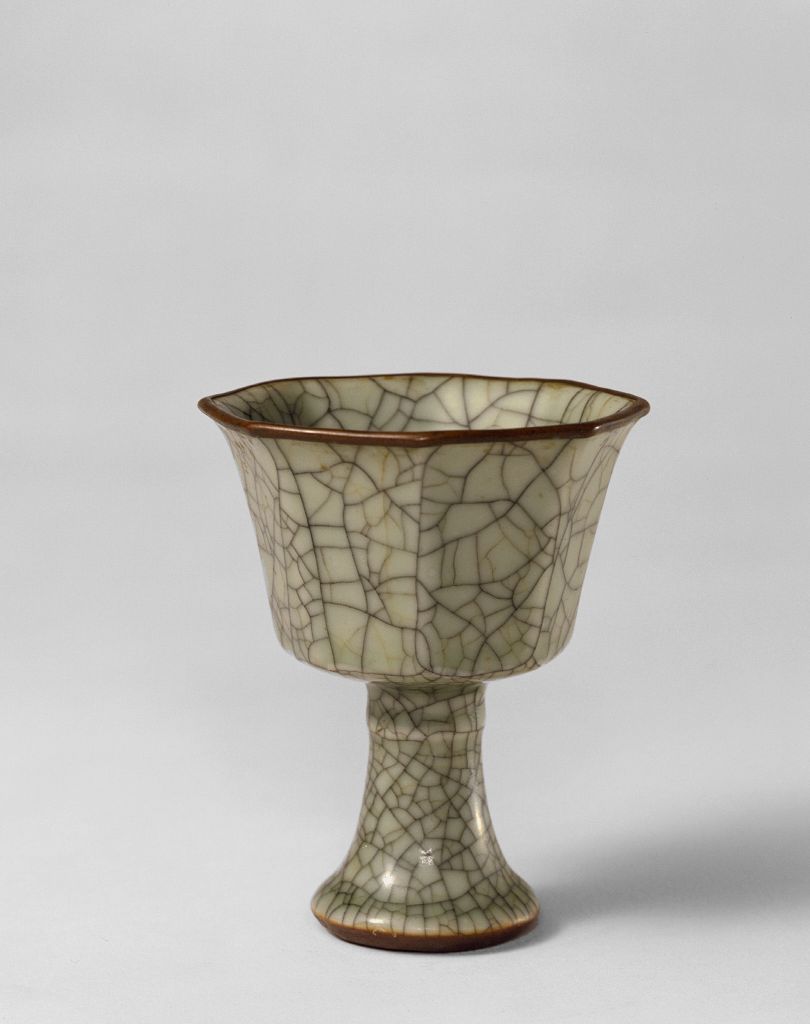 图片[1]-Imitation glaze octagonal high foot cup-China Archive